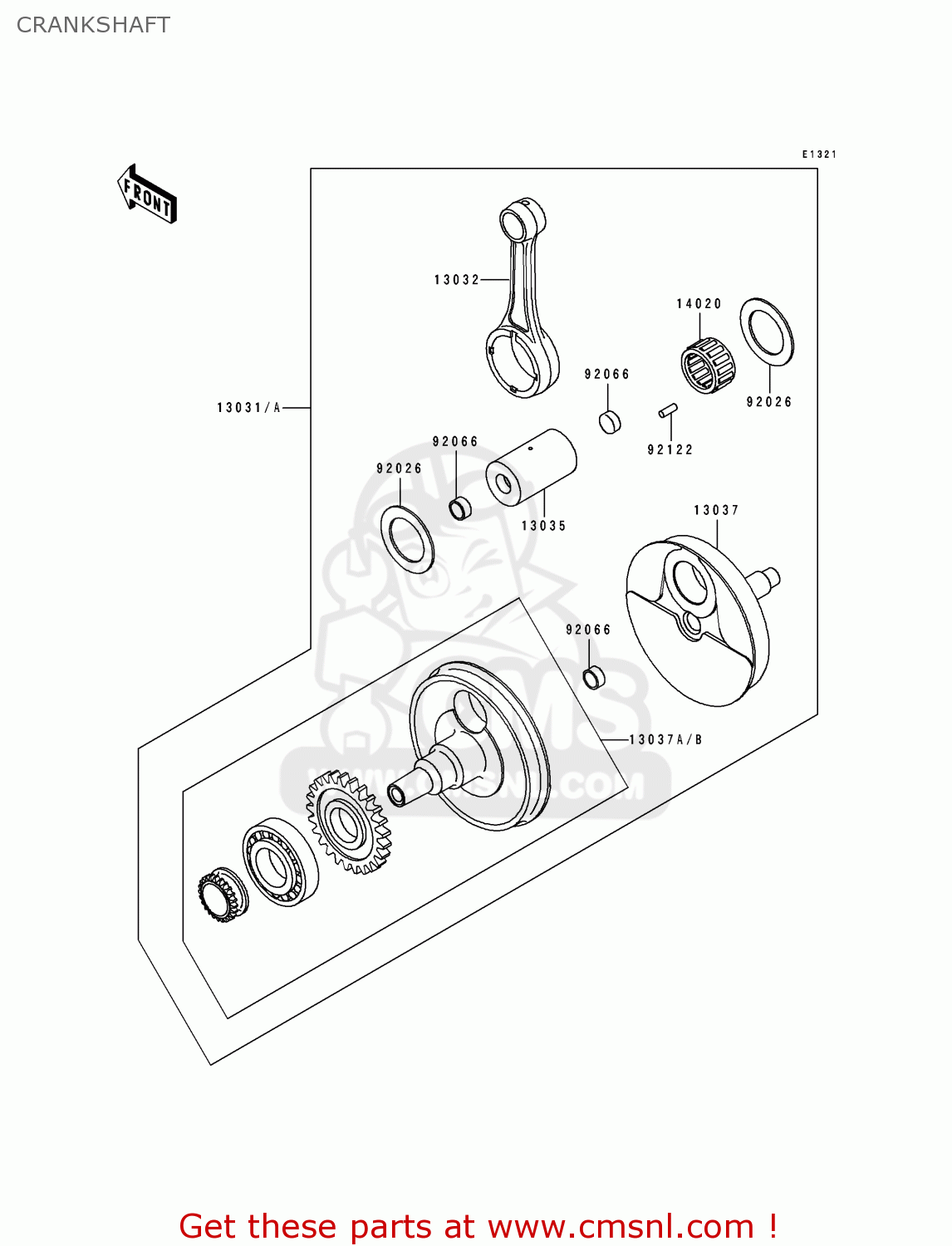 CRANKSHAFT KLX650A3 KLX650R 1995 EUROPE FR
