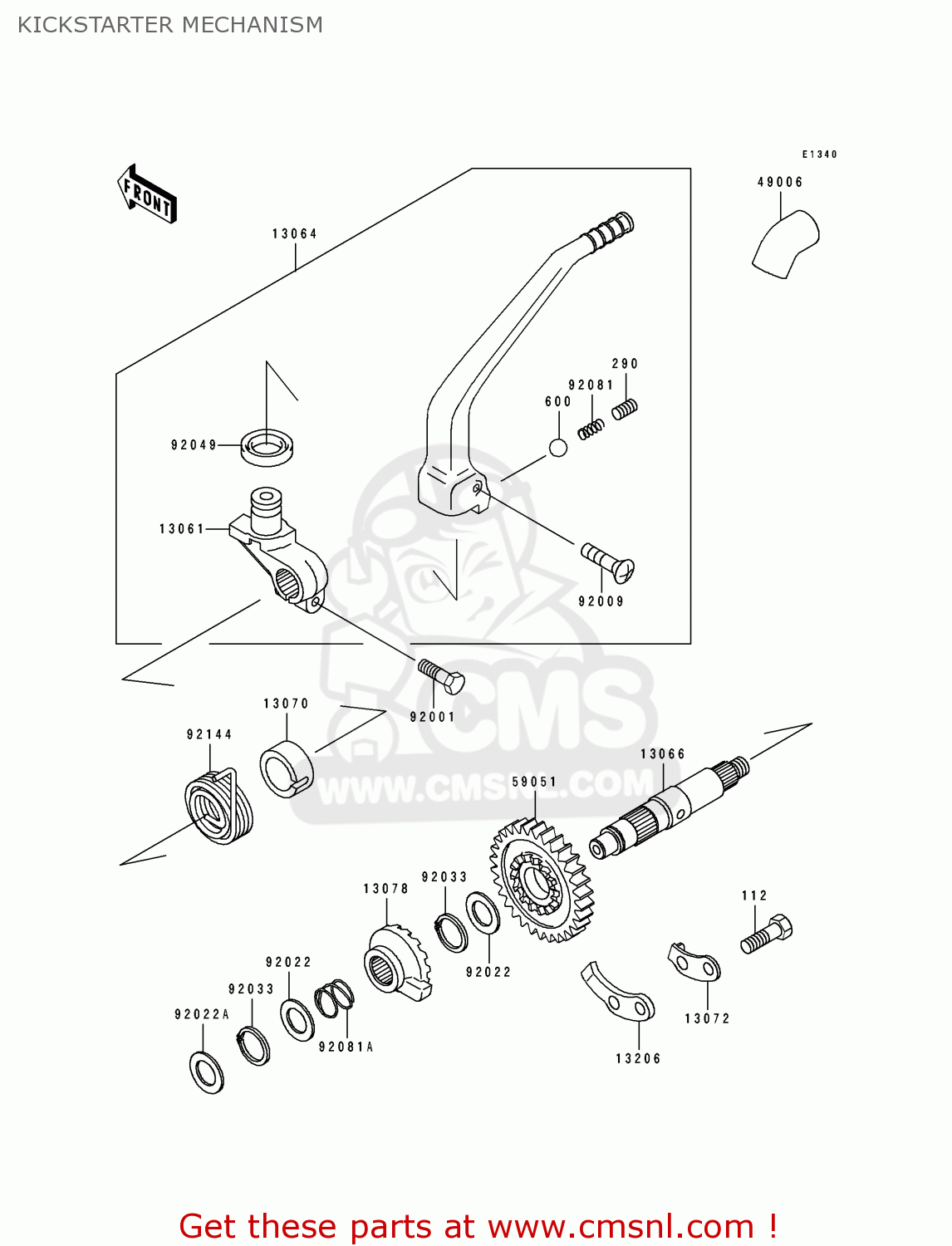 KICKSTARTER MECHANISM KLX650A3 KLX650R 1995 EUROPE FR