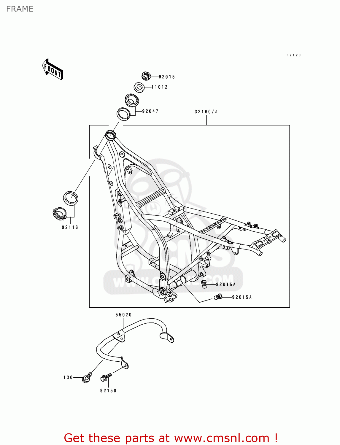 FRAME KLX650A3 KLX650R 1995 EUROPE FR