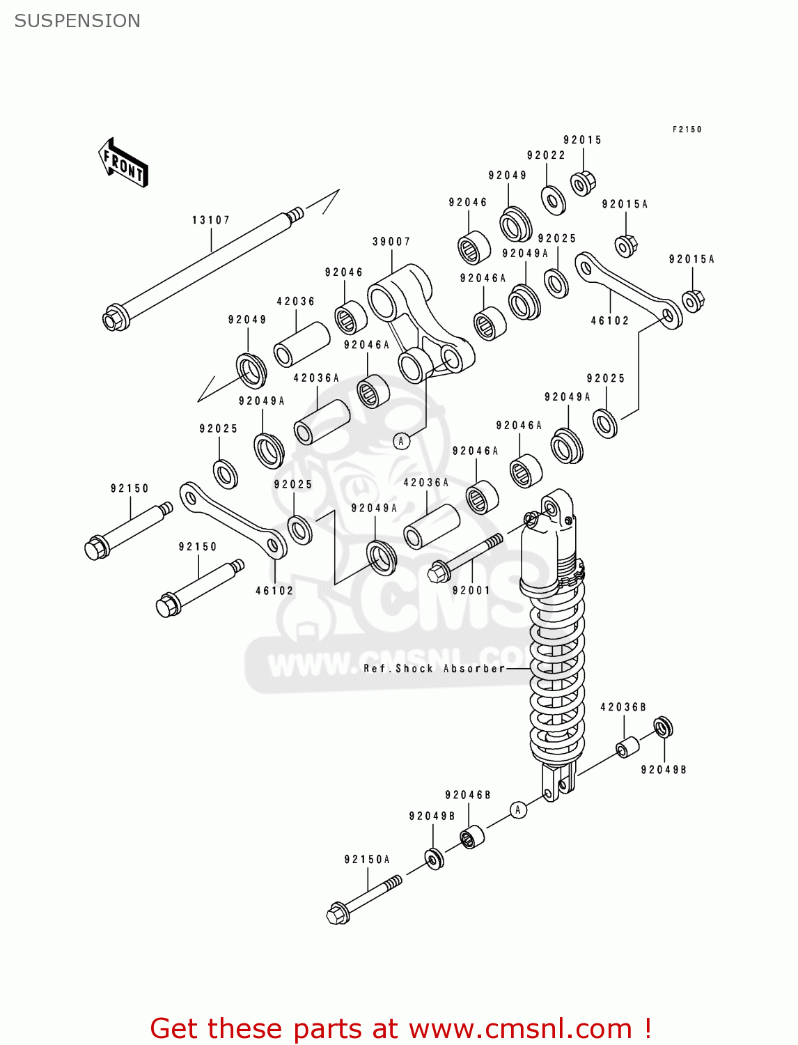 SUSPENSION KLX650A3 KLX650R 1995 EUROPE FR