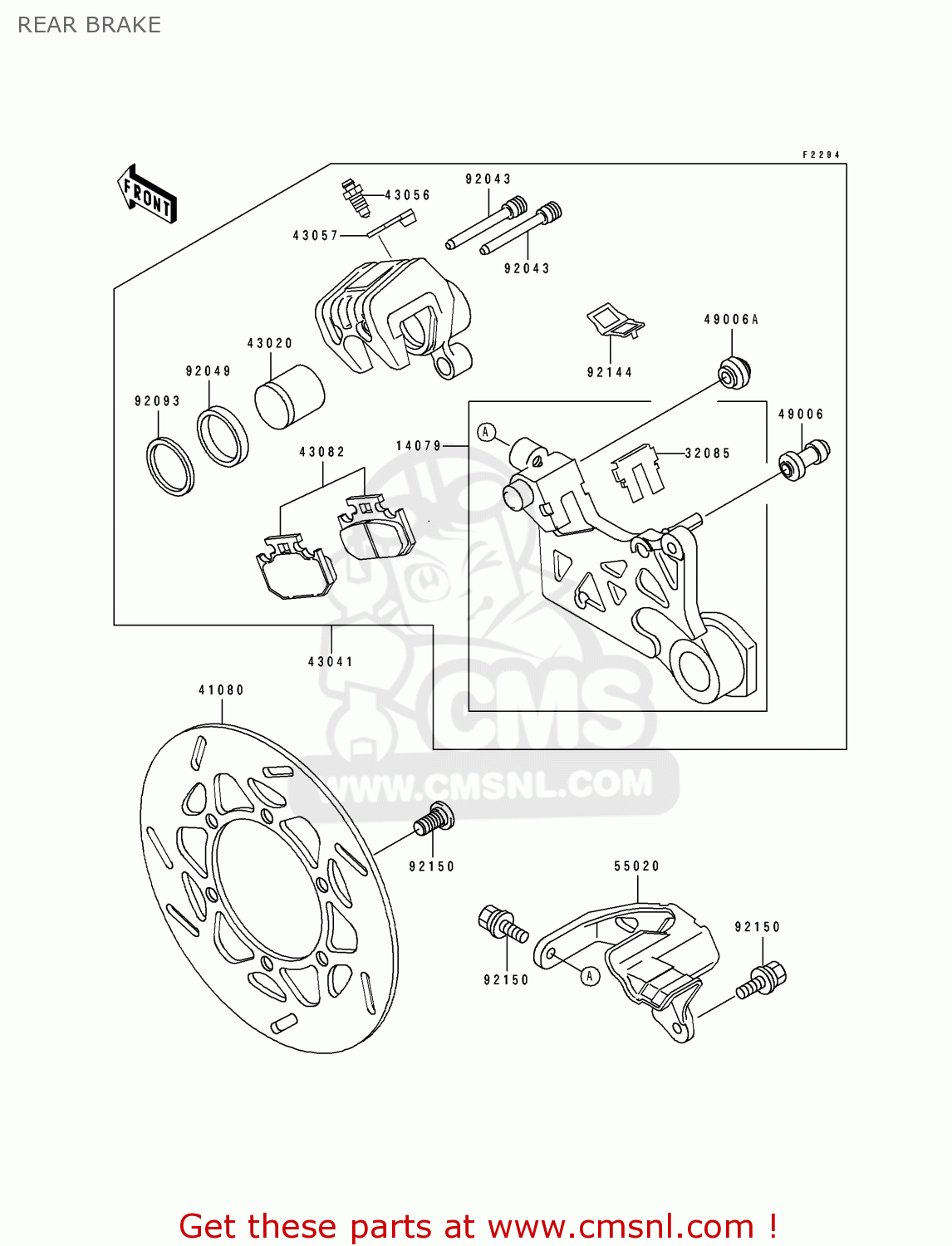 REAR BRAKE KLX650A3 KLX650R 1995 EUROPE FR