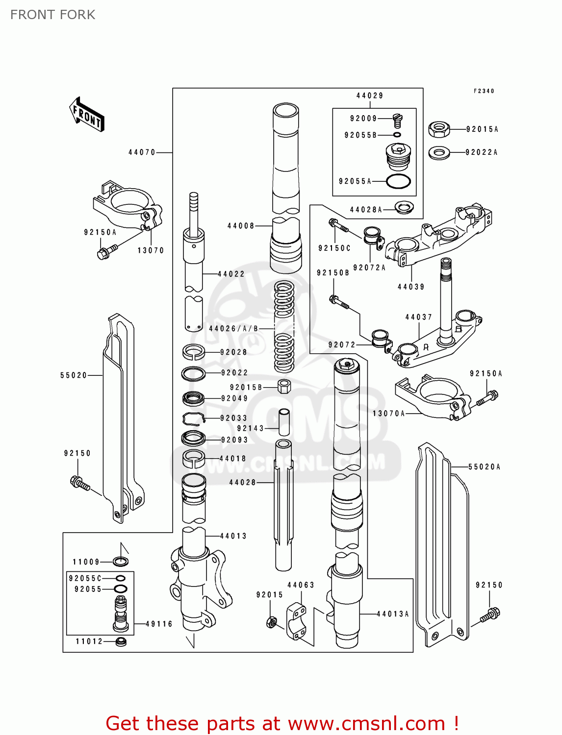 FRONT FORK KLX650A3 KLX650R 1995 EUROPE FR