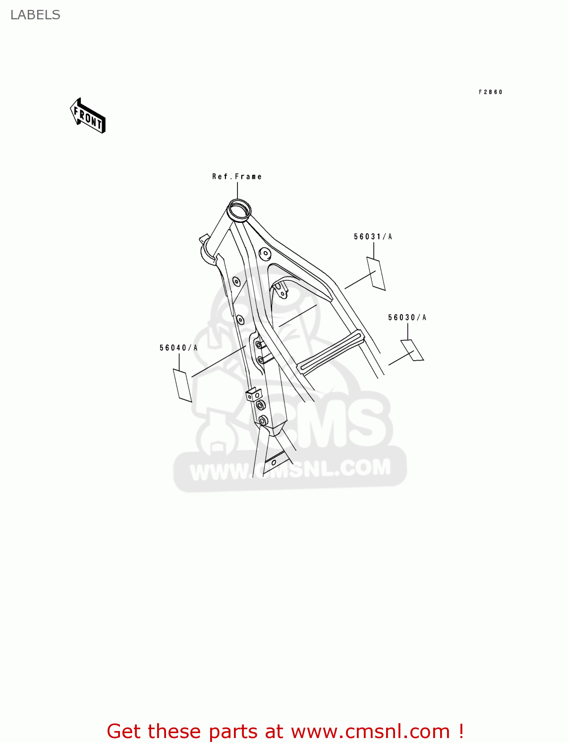 LABELS KLX650A3 KLX650R 1995 EUROPE FR