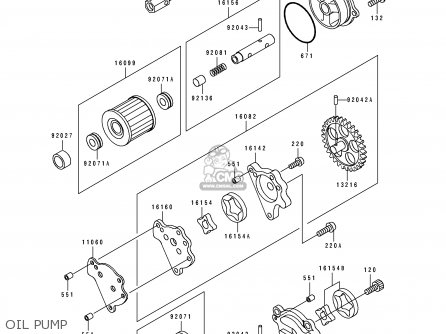 OIL PUMP - KLX650A3 KLX650R 1995 EUROPE FR