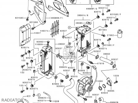 RADIATOR - KLX650A3 KLX650R 1995 EUROPE FR