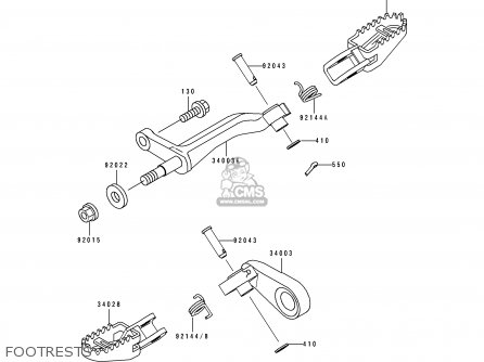 FOOTRESTS - KLX650A3 KLX650R 1995 EUROPE FR