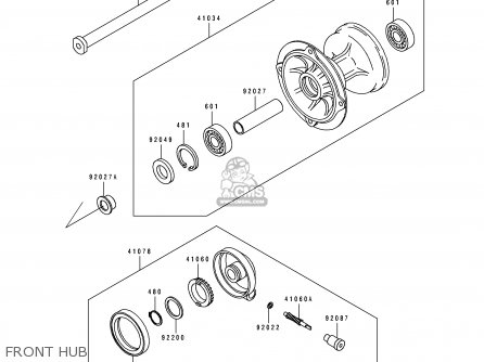 FRONT HUB - KLX650A3 KLX650R 1995 EUROPE FR