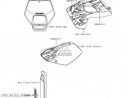 DECALS(LX650-A3) - KLX650A3 KLX650R 1995 EUROPE FR