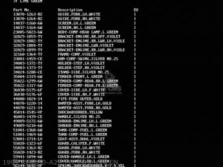 1994 KLX650-A2    7F LIME GREEN - KLX650A3 KLX650R 1995 EUROPE FR