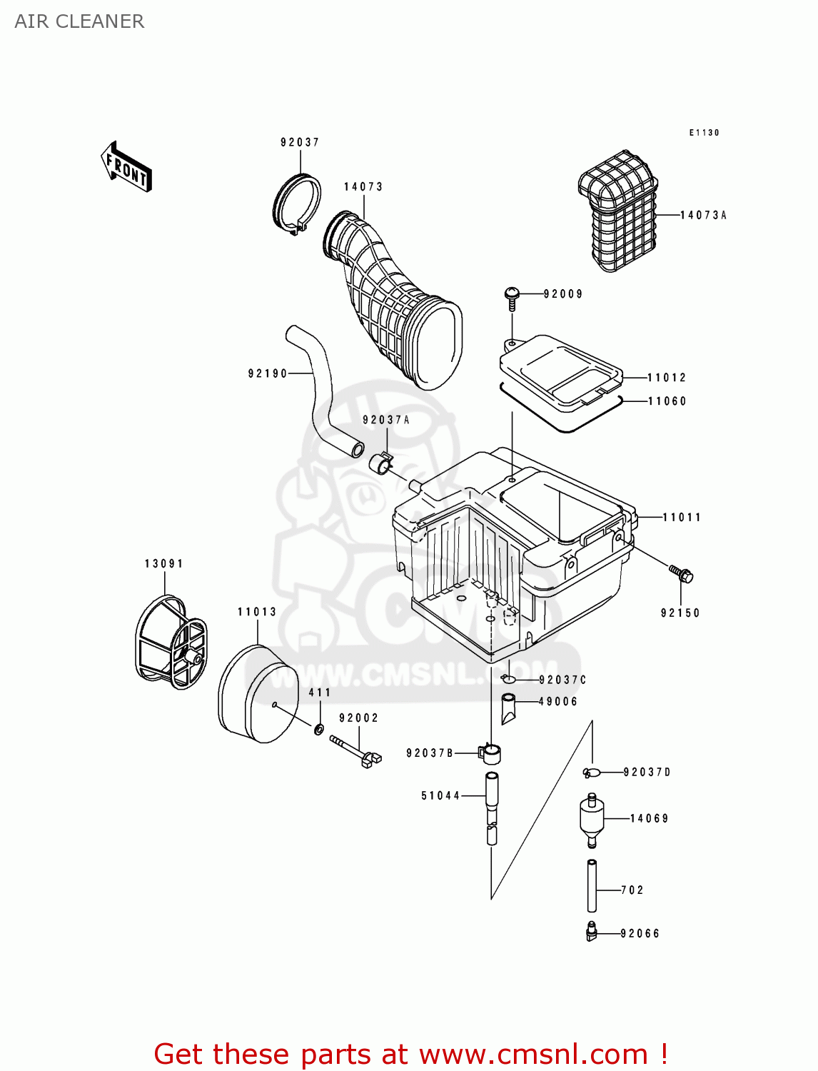 AIR CLEANER KLX650C1 1993 EUROPE UK FR NL AR FG GR IT SD SP ST
