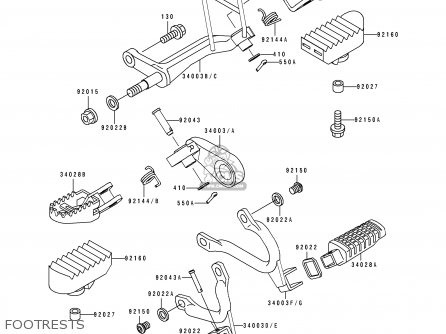 FOOTRESTS - KLX650C1 1993 EUROPE UK FR NL AR FG GR IT SD SP ST