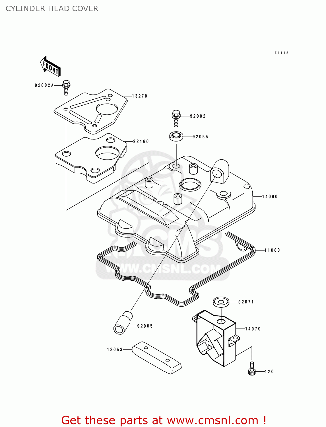CYLINDER HEAD COVER KLX650C1 1993 USA CALIFORNIA