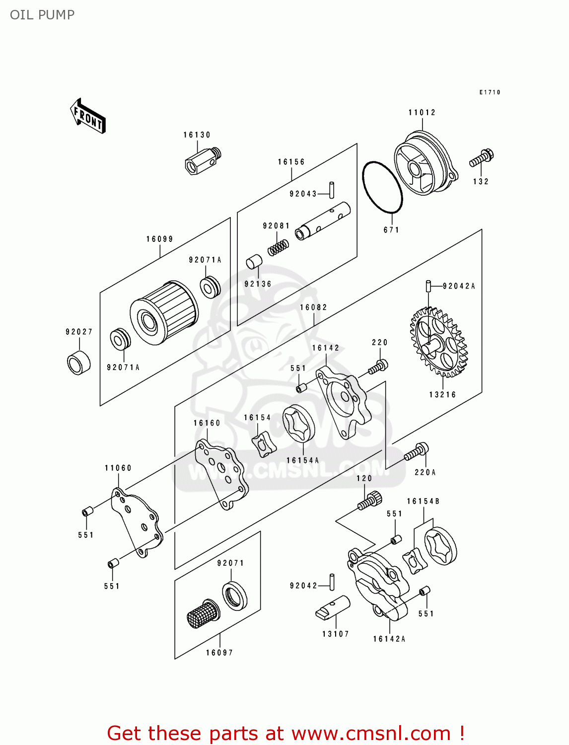 OIL PUMP KLX650C1 1993 USA CALIFORNIA
