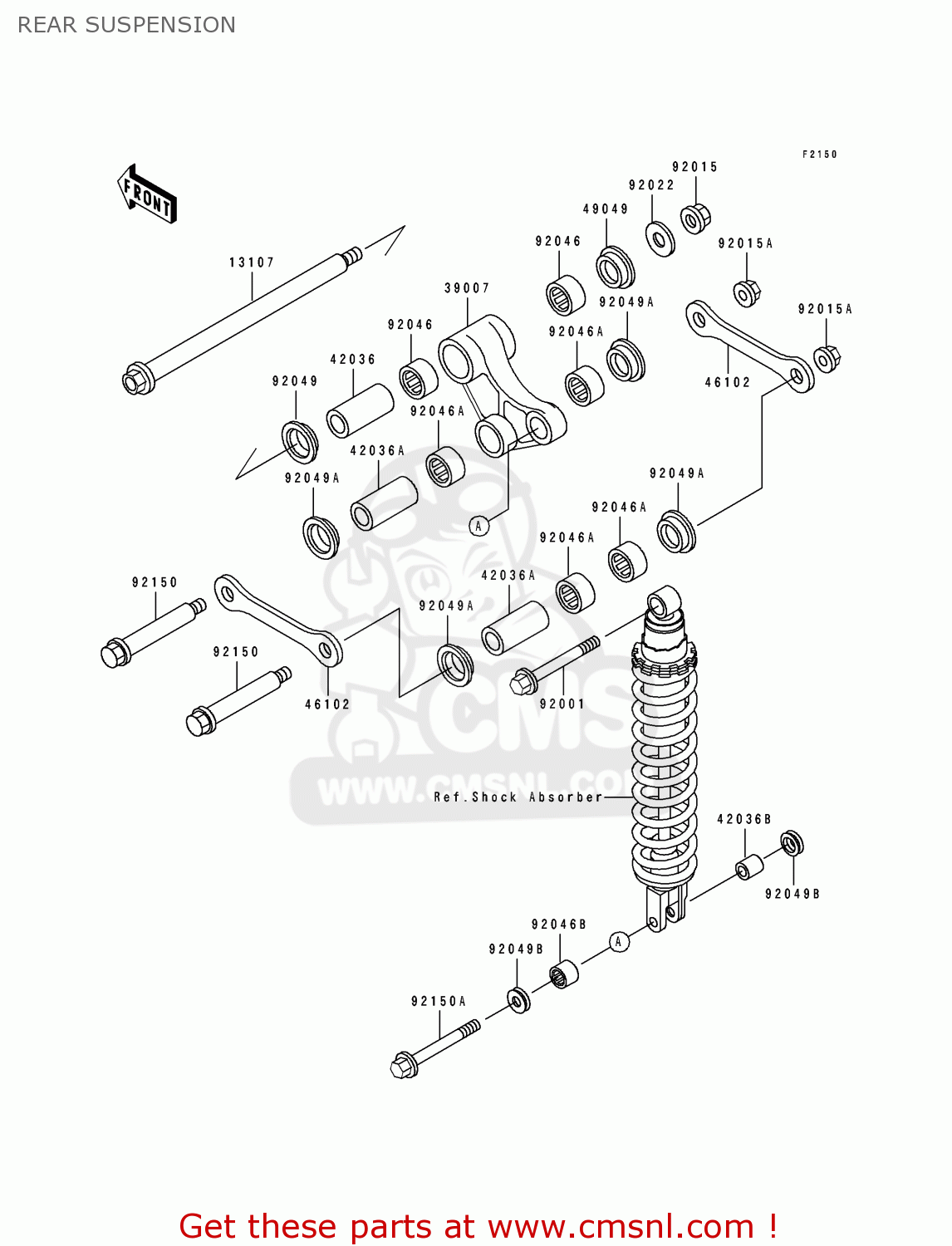 REAR SUSPENSION KLX650C1 1993 USA CALIFORNIA