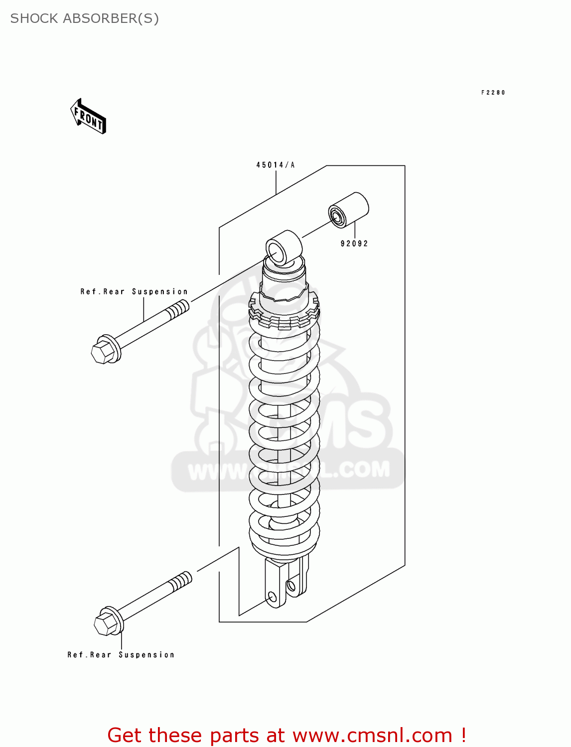 SHOCK ABSORBER(S) KLX650C1 1993 USA CALIFORNIA