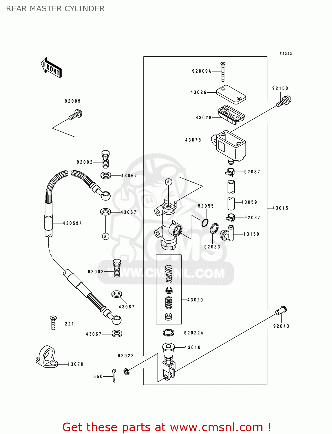 REAR MASTER CYLINDER KLX650C1 1993 USA CALIFORNIA