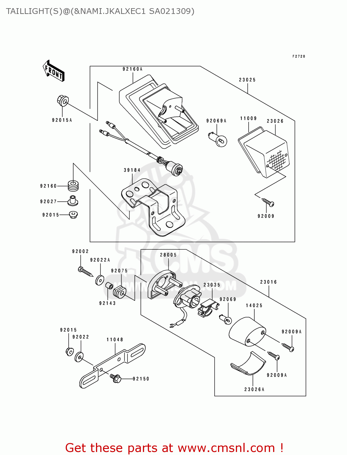 TAILLIGHT(S)@(&NAMI.JKALXEC1 SA021309) KLX650C1 1993 USA CALIFORNIA