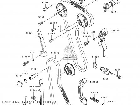 CAMSHAFT(S)/TENSIONER - KLX650C1 1993 USA CALIFORNIA