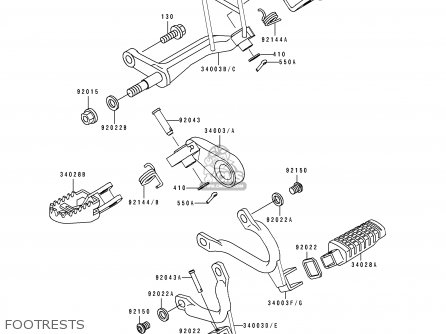 FOOTRESTS - KLX650C1 1993 USA CALIFORNIA