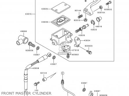 FRONT MASTER CYLINDER - KLX650C1 1993 USA CALIFORNIA
