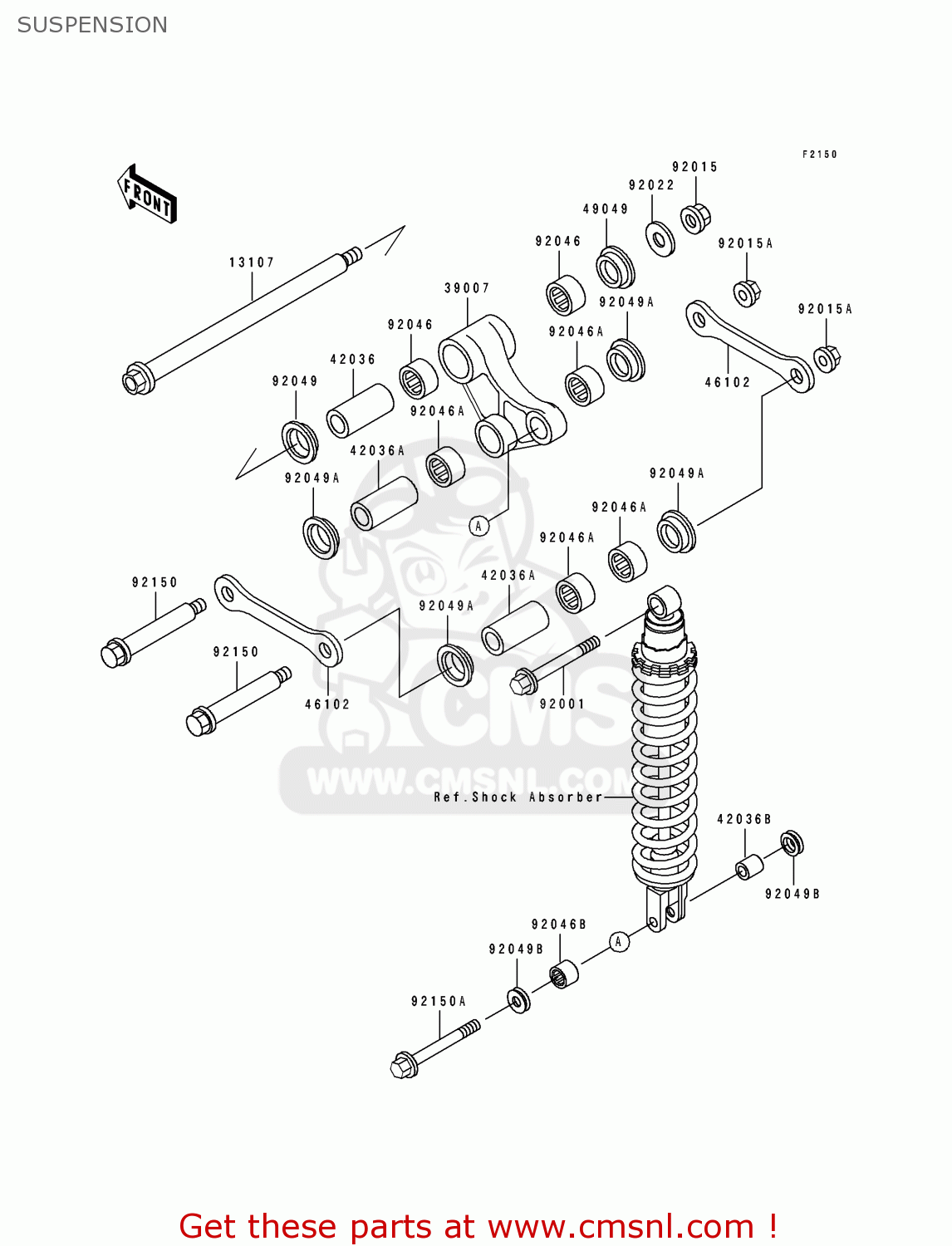 SUSPENSION KLX650C2 1994 EUROPE UK FR NL AR FG GR IT NR SP ST