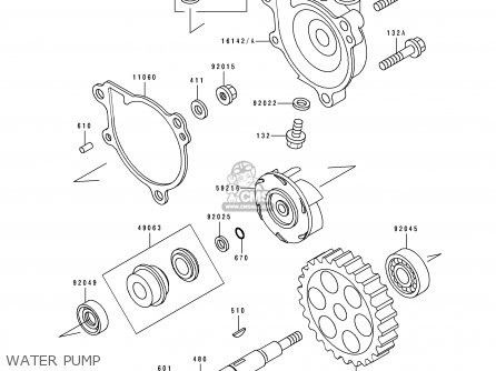 WATER PUMP - KLX650C2 1994 EUROPE UK FR NL AR FG GR IT NR SP ST