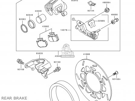 REAR BRAKE - KLX650C2 1994 EUROPE UK FR NL AR FG GR IT NR SP ST
