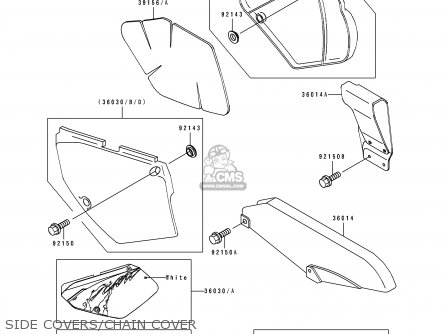 SIDE COVERS/CHAIN COVER - KLX650C2 1994 EUROPE UK FR NL AR FG GR IT NR SP ST