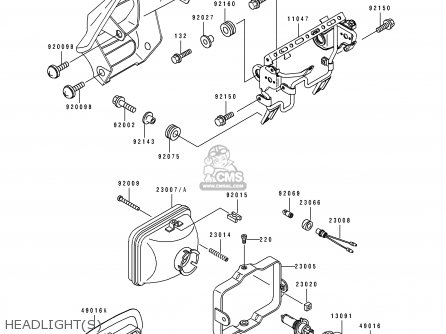 HEADLIGHT(S) - KLX650C2 1994 EUROPE UK FR NL AR FG GR IT NR SP ST
