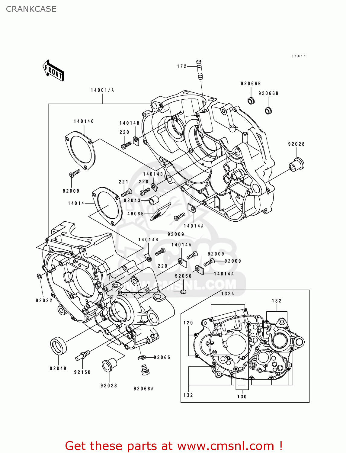 CRANKCASE KLX650C2 1994 USA CALIFORNIA
