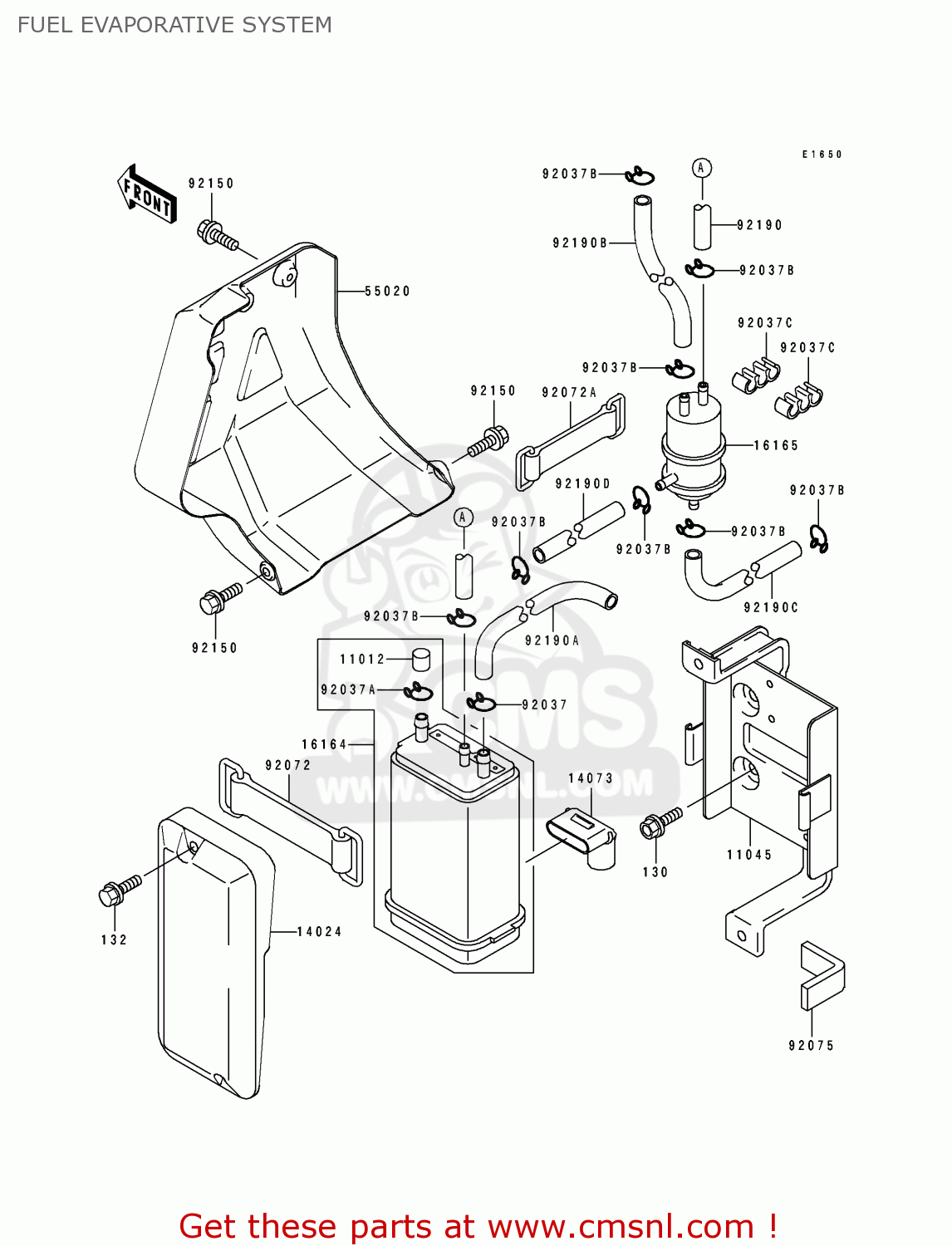 FUEL EVAPORATIVE SYSTEM KLX650C2 1994 USA CALIFORNIA