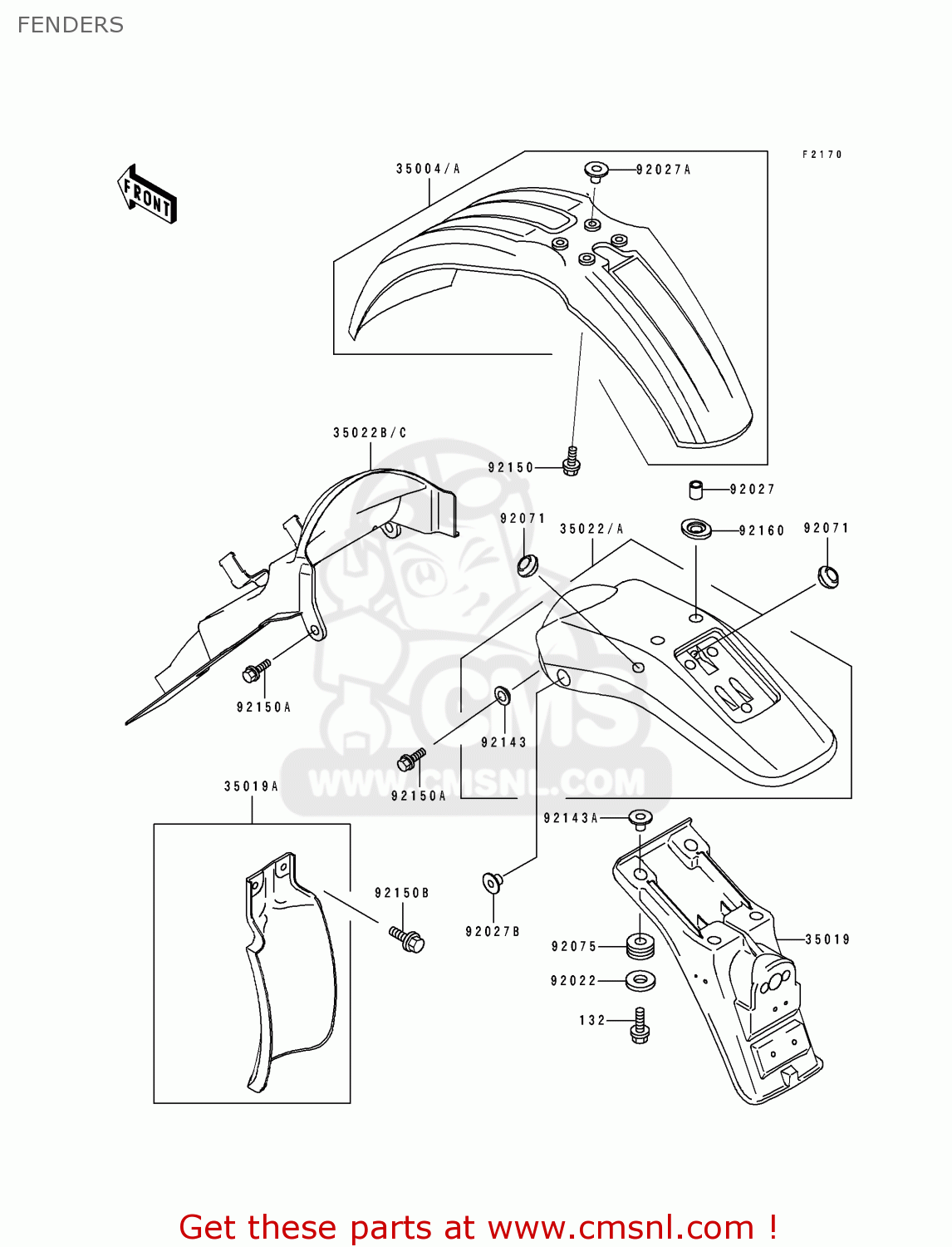 FENDERS KLX650C2 1994 USA CALIFORNIA