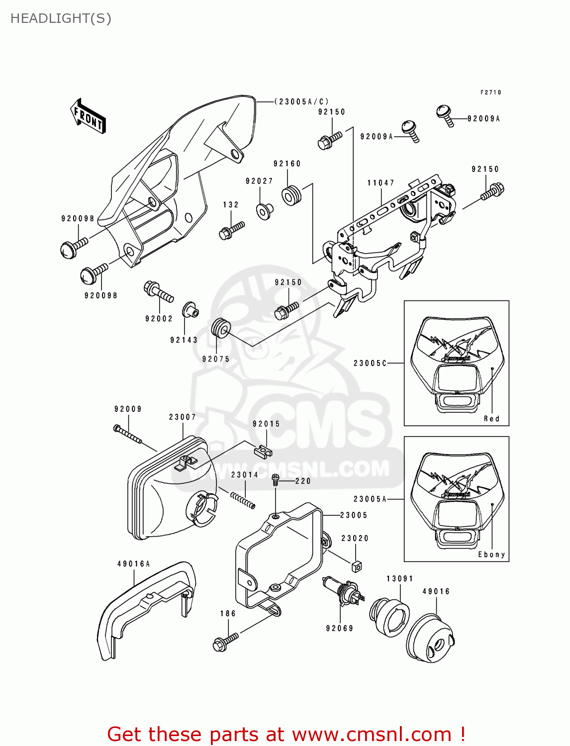 HEADLIGHT(S) KLX650C2 1994 USA CALIFORNIA