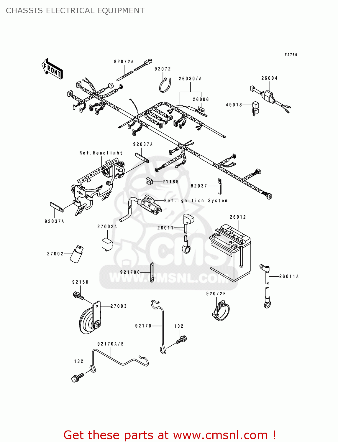 CHASSIS ELECTRICAL EQUIPMENT KLX650C2 1994 USA CALIFORNIA