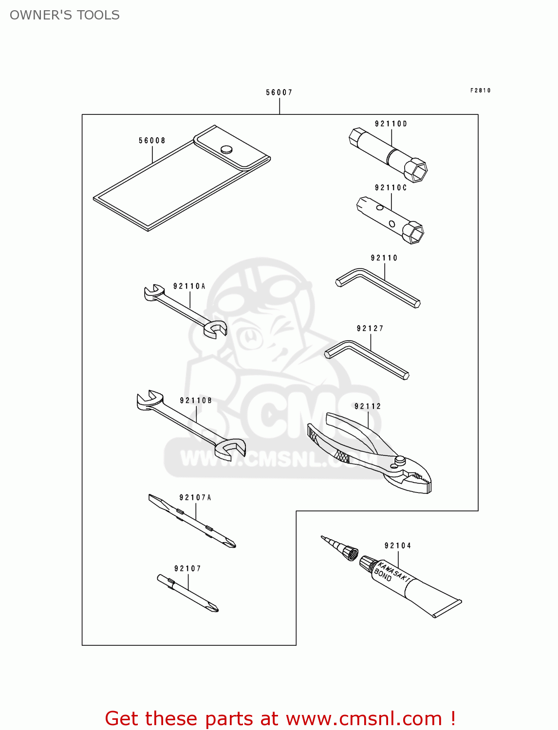 OWNER'S TOOLS KLX650C2 1994 USA CALIFORNIA
