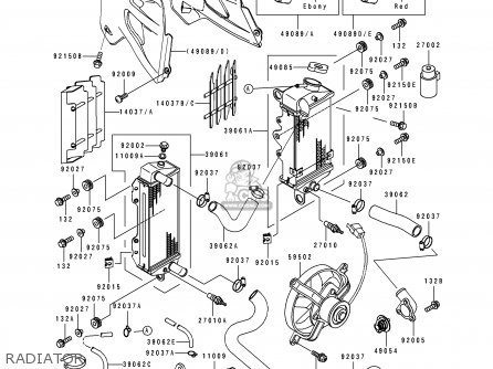 RADIATOR - KLX650C2 1994 USA CALIFORNIA