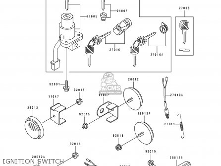 IGNITION SWITCH - KLX650C2 1994 USA CALIFORNIA