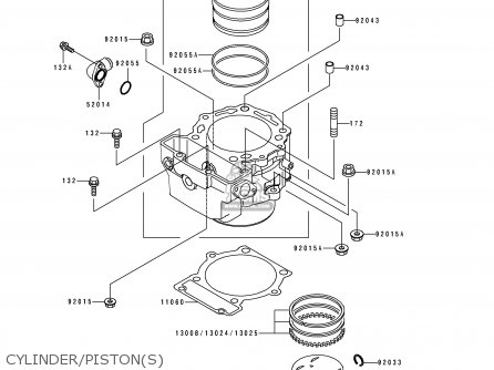 CYLINDER/PISTON(S) - KLX650C3 1995 EUROPE FR NL AR FG GR IT SP ST