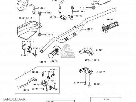 HANDLEBAR - KLX650C3 1995 EUROPE FR NL AR FG GR IT SP ST