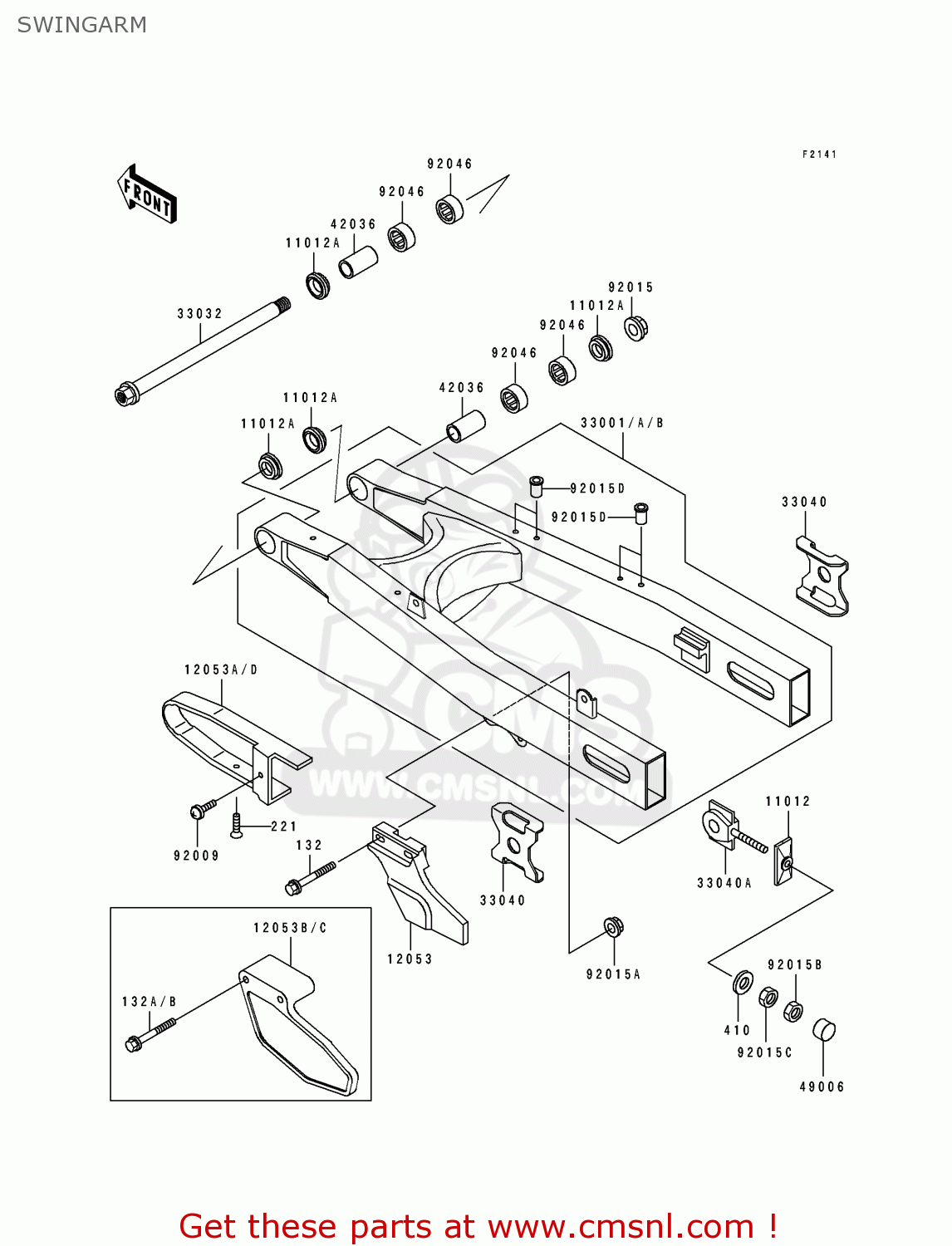 SWINGARM KLX650C3 1995 USA CALIFORNIA CANADA
