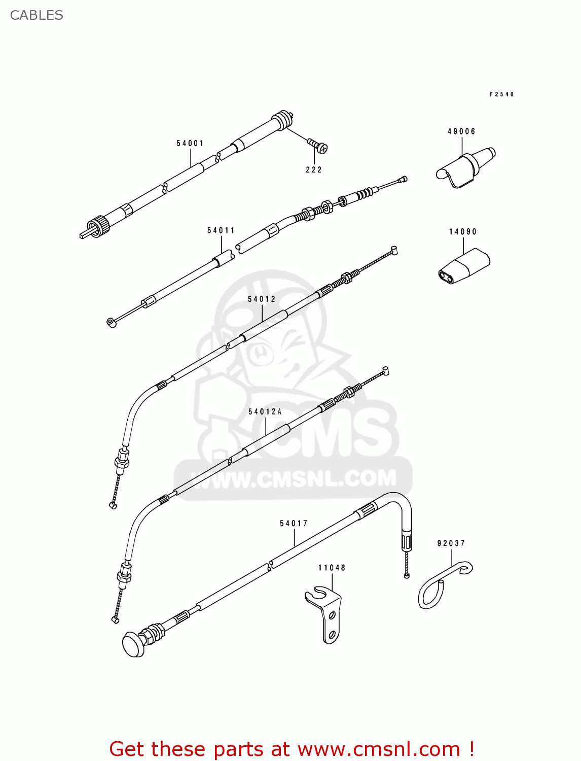 CABLES KLX650C3 1995 USA CALIFORNIA CANADA