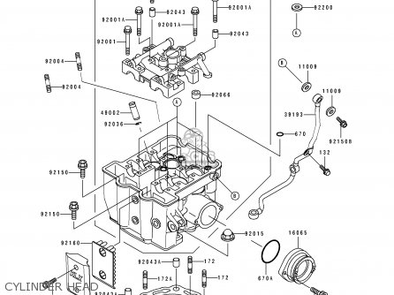 CYLINDER HEAD - KLX650C3 1995 USA CALIFORNIA CANADA