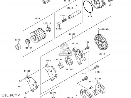 OIL PUMP - KLX650C3 1995 USA CALIFORNIA CANADA