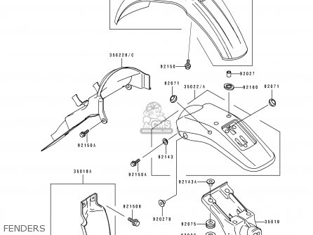 FENDERS - KLX650C3 1995 USA CALIFORNIA CANADA