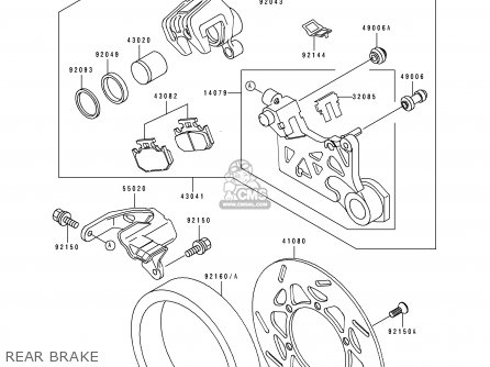 REAR BRAKE - KLX650C3 1995 USA CALIFORNIA CANADA