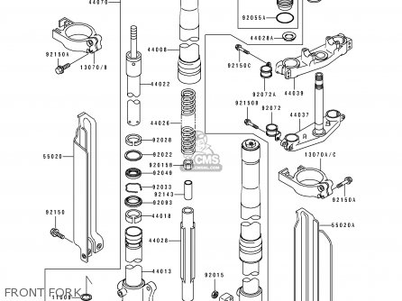 FRONT FORK - KLX650C3 1995 USA CALIFORNIA CANADA