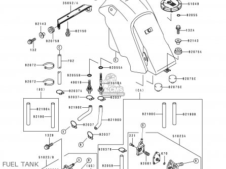 FUEL TANK - KLX650C3 1995 USA CALIFORNIA CANADA