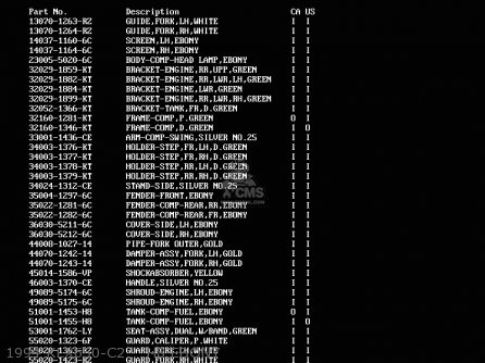 1994 KLX650-C2    H8 EBONY - KLX650C3 1995 USA CALIFORNIA CANADA