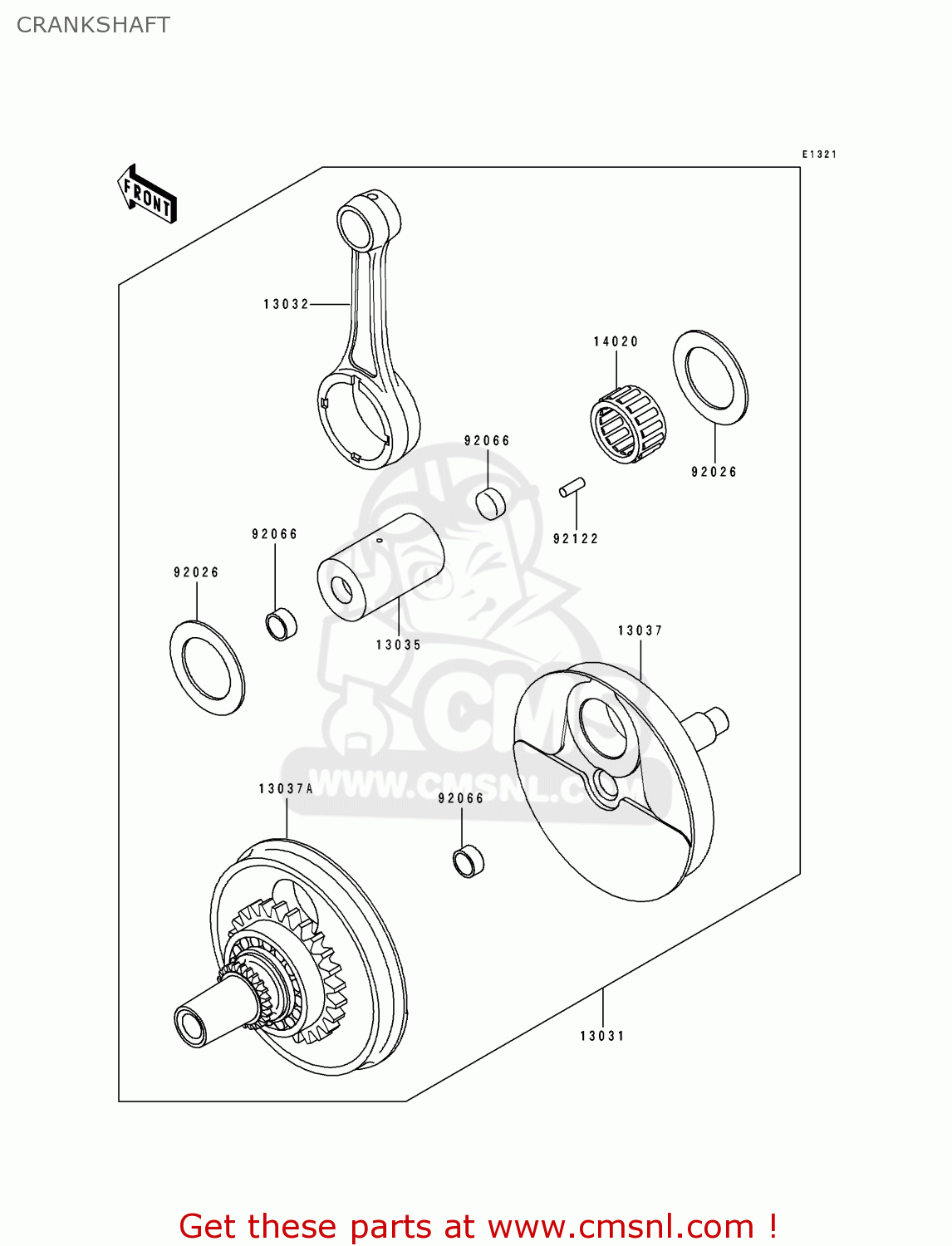 CRANKSHAFT KLX650C4 1996 USA CALIFORNIA CANADA