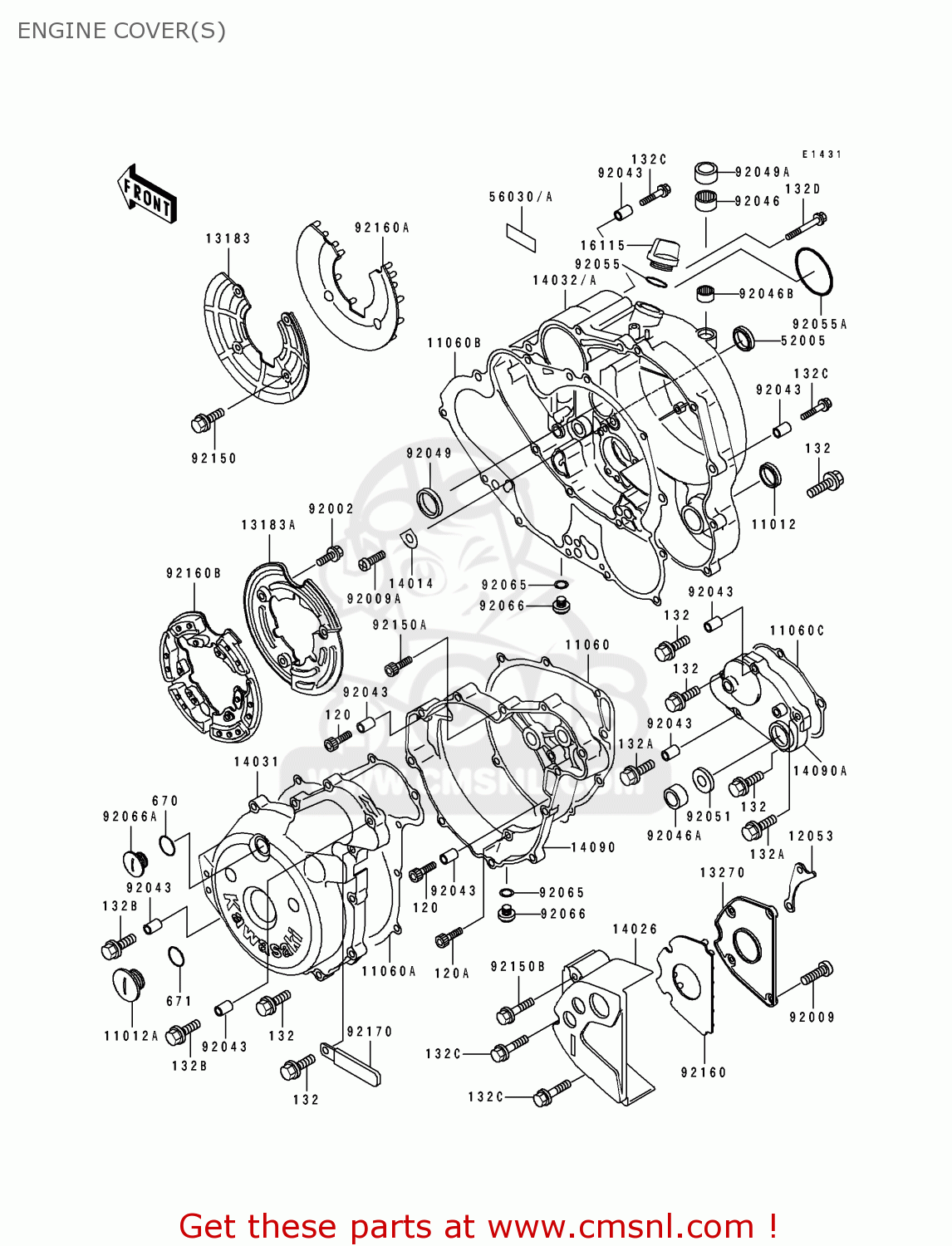 ENGINE COVER(S) KLX650C4 1996 USA CALIFORNIA CANADA